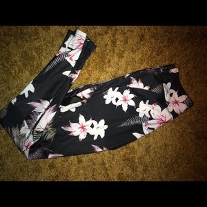 Flower print athletic leggings